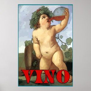 Bacchus drink vin, VINO Poster