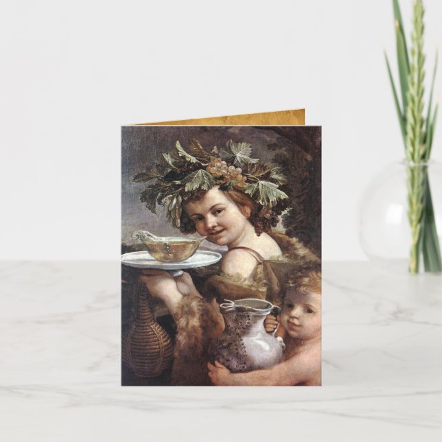 BACCHUS, DRUVOR OCH VITA PARCHMENT VIN KORT (Framsida)