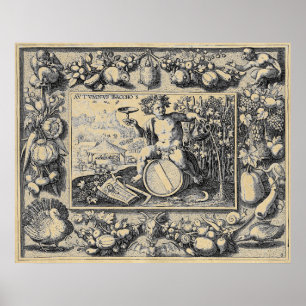Bacchus gud i Vin Poster