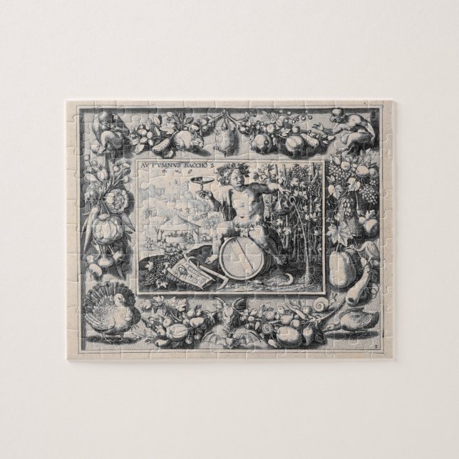 Bacchus gud i Vin Pussel (Horisontell)