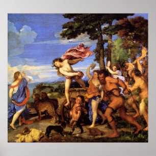 Bacchus och Ariadne av Titian Poster