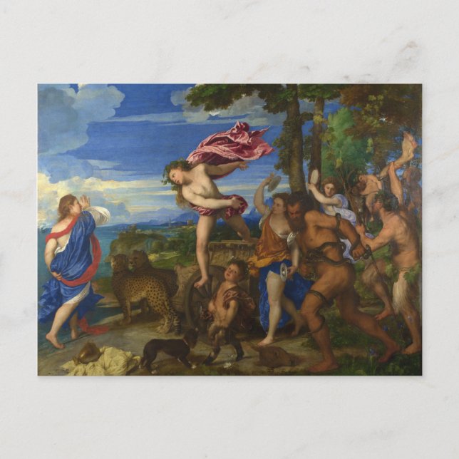 Bacchus och Ariadne av Titian Vykort (Framsida)