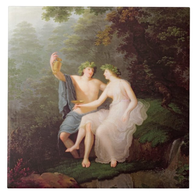 Bacchus och Ariadne Kakelplatta (Framsidan)