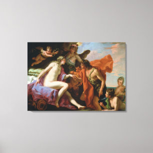 Bacchus och Ariadne (olja på canvas) Canvastryck