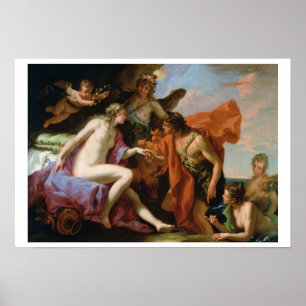 Bacchus och Ariadne (olja på kanfas) Poster