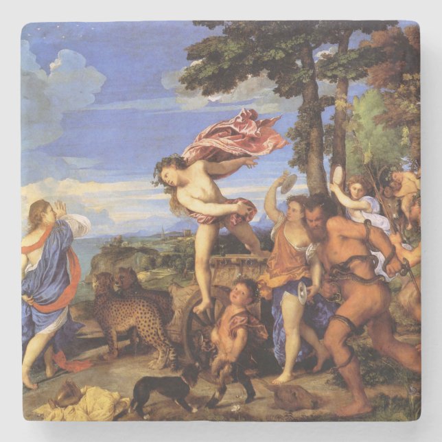 Bacchus och Ariadne vid Titian Underlägg Sten (Framsidan)