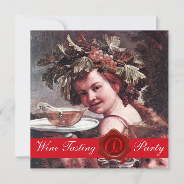 BACCHUS, VINSMAKNINGSPARTY RÖD VAXSIGILL PERGAMENT INBJUDNINGAR (Framsida)