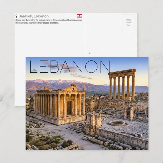 Bacchustemplet, Baalbek, Libanon Resa  Vykort (Fram/baksida)