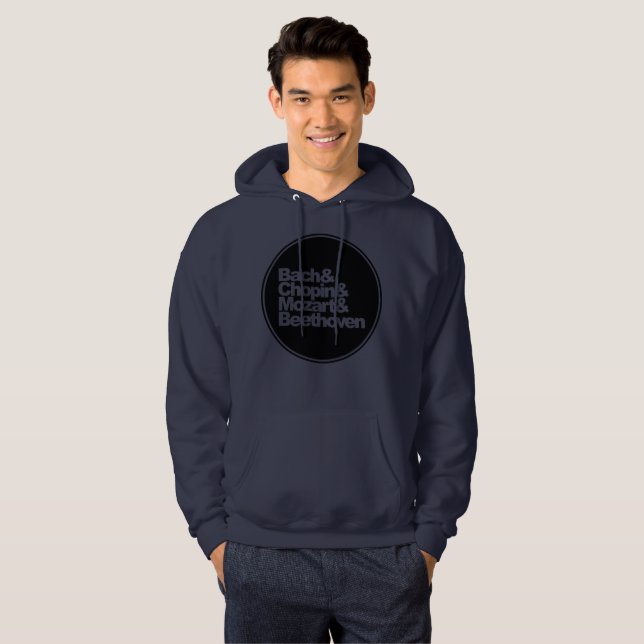 Bach and Chopin and Mozart and Beethoven Hoodie (Hel framsida)