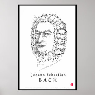 Bach ansikte musiken poster