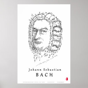 Bach ansikte musiken poster