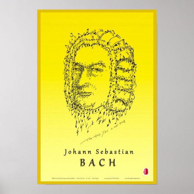 Bach Ansikte the Music Poster (Framsidan)