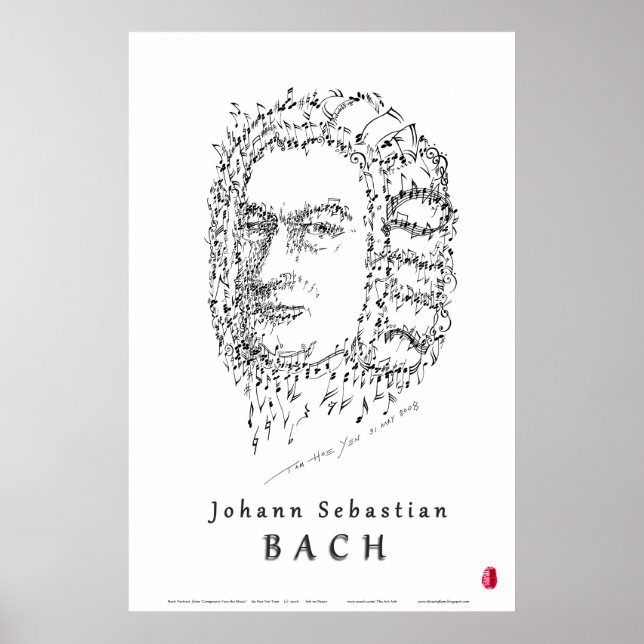 Bach Ansikte the Music Poster (Framsidan)