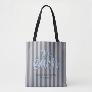 Bach Blue + Grått Stripe Bachelorette Party Tygkasse
