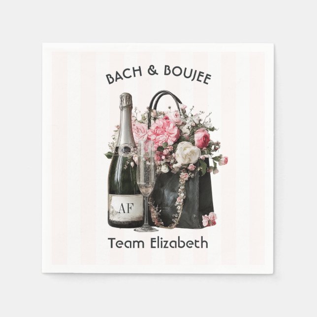 Bach & Boujee Personlig Brudtjej Bröllop Pappersservett (Framsidan)