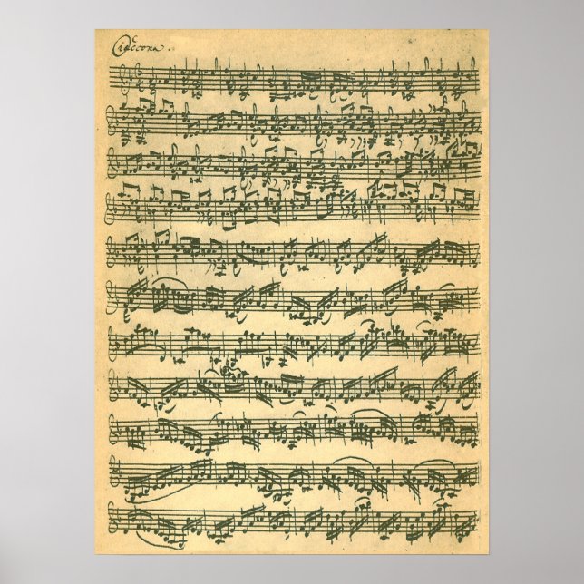 Bach Chaconne First Page Manuscript Facsimile Poster (Framsidan)