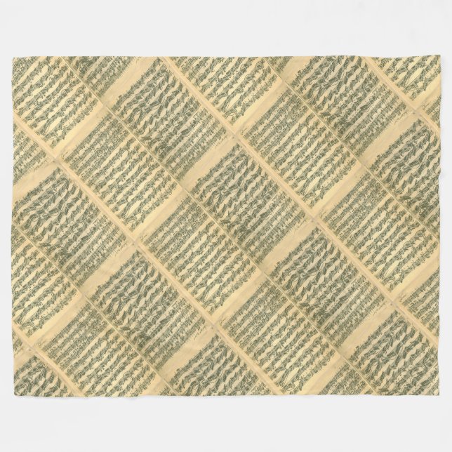 Bach Chaconne musikmanuskript för solo fiol Fleecefilt (Framsidan (Horisontell))