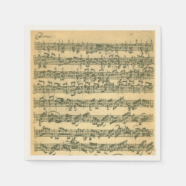 Bach Chaconne Violin Music Manuscript Pappersservett (Framsidan)