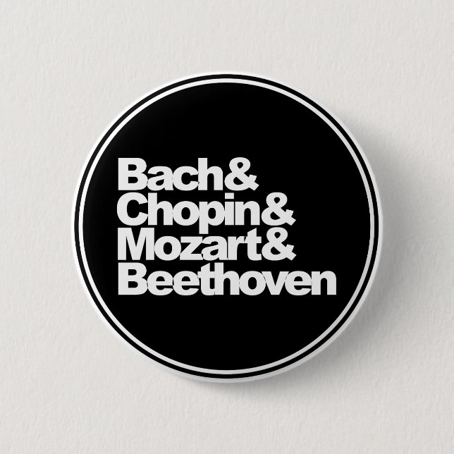 Bach, Chopin, Mozart och Beethoven Knapp (Framsida)