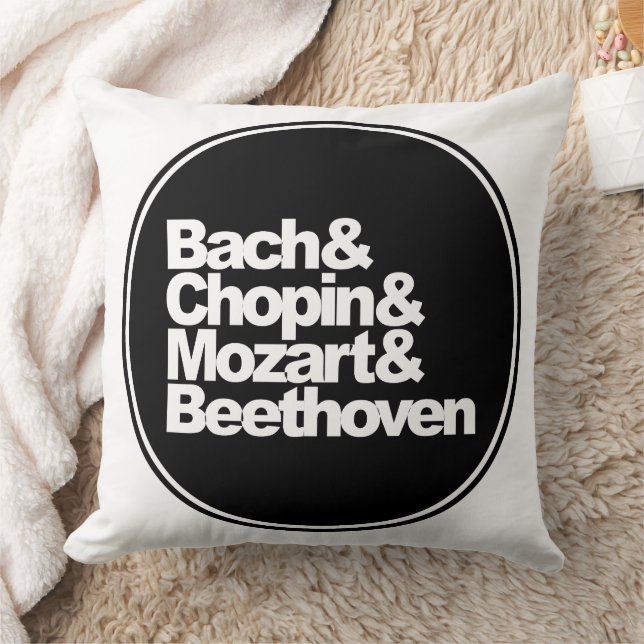 Bach, Chopin, Mozart och Beethoven Kudde (Filt)