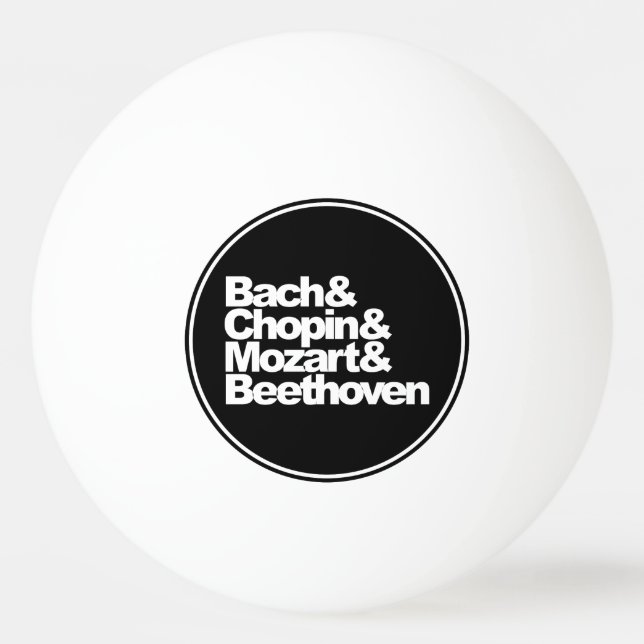 Bach, Chopin, Mozart och Beethoven Pingisboll (Framsidan)