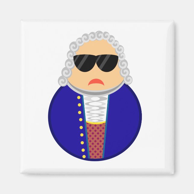 Bach Classical Music Composer Funny Gift Magnet (Framsidan)