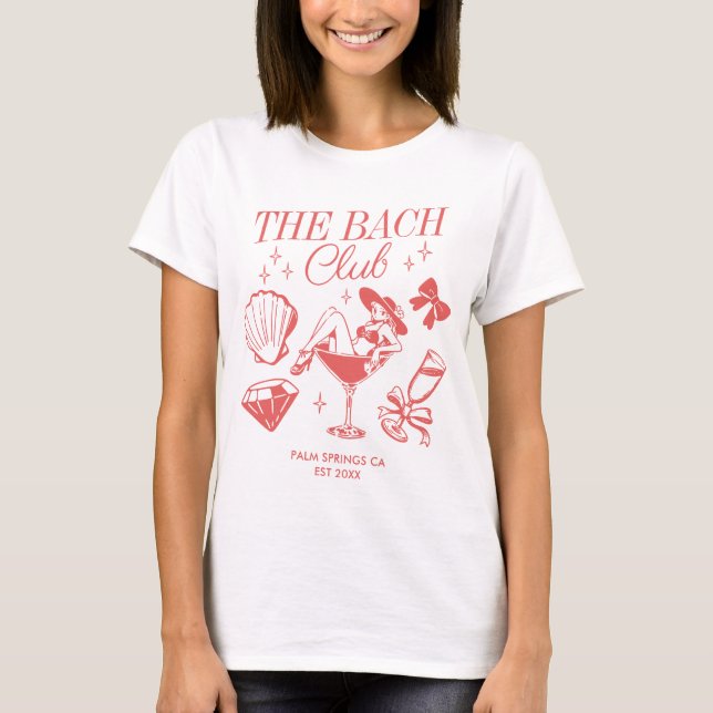 Bach Club Beach Wedding Sängkammarfesten T Shirt (Framsida)