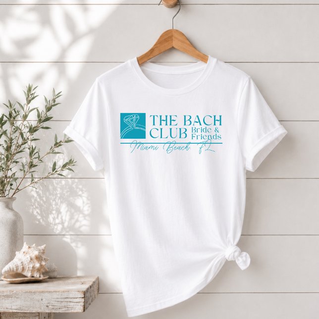 Bach Club Modern Blå Systerbrud T Shirt (Bach Club Modern Blue Bachelorette T-Shirt
)