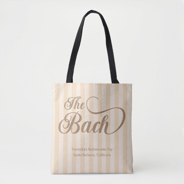 Bach Elegant Calligraphy Champagne Bridesmaid Tygkasse (Framsida)