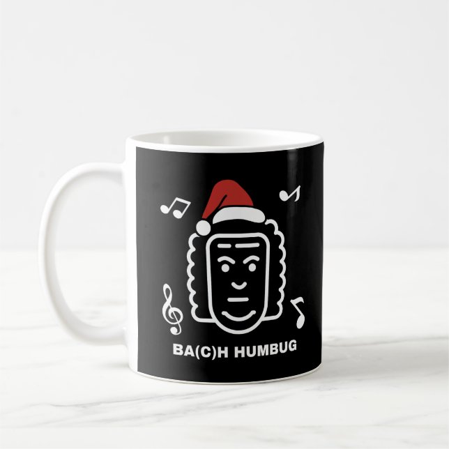 BACH Funny Classical Music Composer Christmas Pun Kaffemugg (Vänster)