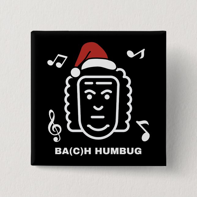 BACH Funny Classical Music Composer Christmas Pun Knapp (Framsida)