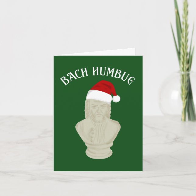 Bach Humbug Funny Classical Music Thmet Helgkort (Framsida)