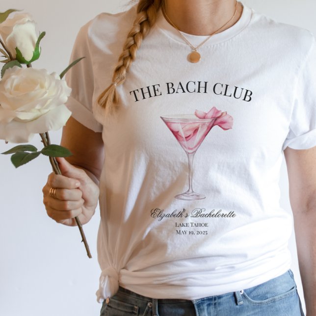 Bach Klubb Rosa Cocktail Bachelorette Girl Resa T Shirt (The Bach Club Pink Martini T-Shirt Regular Fit)