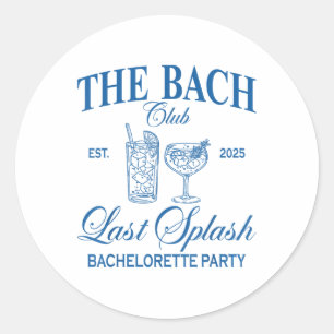 Bach-Klubben 2025 förra Stänk-Beach Bachelorette Runt Klistermärke