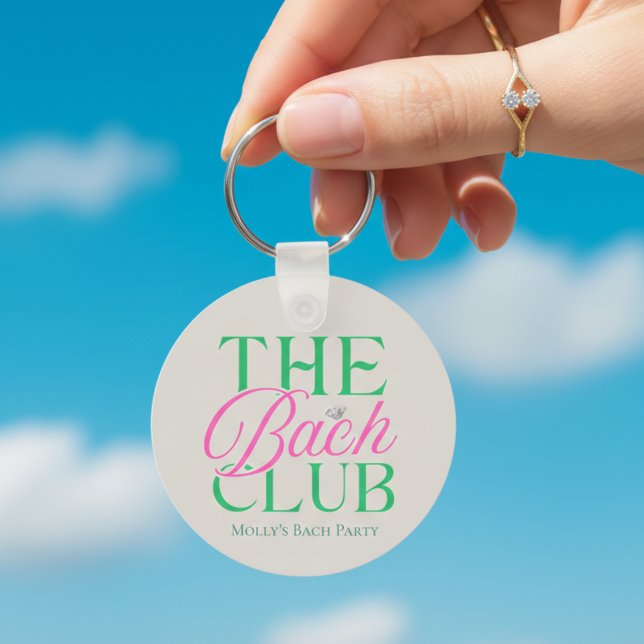 Bach-klubben Rosa Senterosen Nyckelring (Bach Club Pink Bachelorette Keychain)