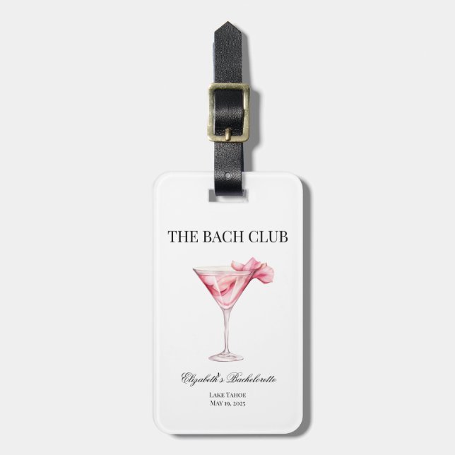 Bach-klubbens rosa drinkar möhippa-resa bagagebricka (Vertikal Framsida)