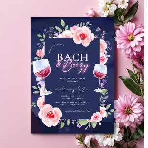 Bach och berusad neon och rosa blommig möhippa inbjudningar