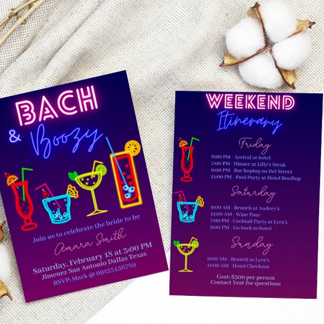Bach och Boozy Bachelorette med Italien Inbjudningar (Skapare uppladdad)