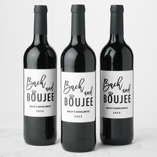 Bach och Boozy Bachelorette Party Favors Vinflaska Etikett (Flaskor)