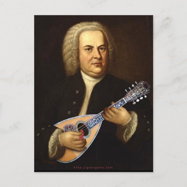 Bach på Mandolin Vykort (Framsida)