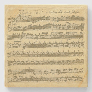 Bach Partita musikmanuskript för fiol solo Stenunderlägg