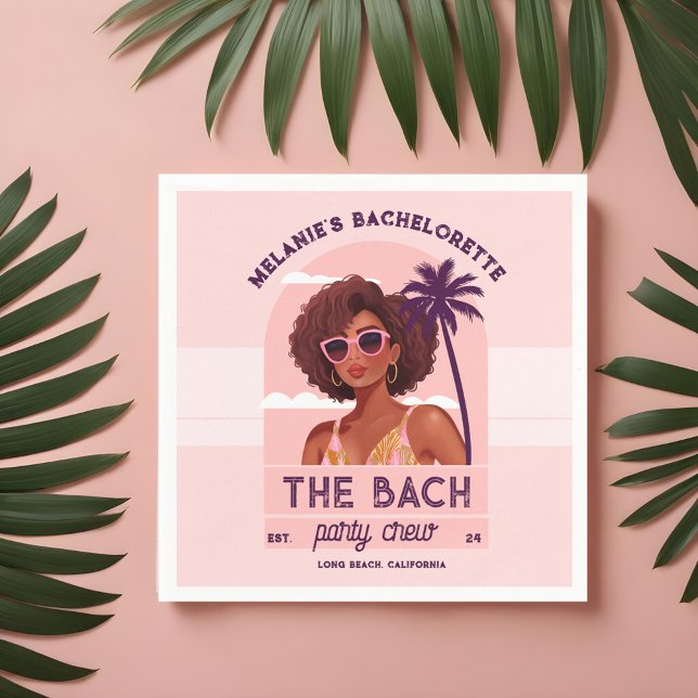 Bach Party Crew Retro Woman Bachelorette Party Pappersservett (The Bach Party Crew Retro Woman Bachelorette Party Napkins)