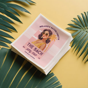 Bach Party Crew Retro Woman Bachelorette Party Pappersservett