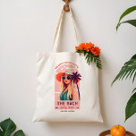 Bach Party Crew Retro Woman Bachelorette Party Tygkasse<br><div class="desc">Gör din bachelorette-fest oförglömlig med vår roligt, moderna retro-bachelorette-väska. Perfekt för var och en av dina gäster, den här unika t-shirt-skjortan kombinerar lekfull retroestetik med contemporary flair, vilket garanterar att alla kommer att se fantastiska ut när de firar. Med en handritad, vacker reflexkvinna med rosa glas vågigt blondinskt hår och...</div>