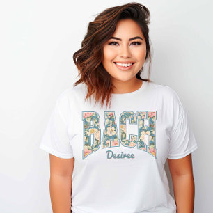 BACH Skyline Blue Retro Blommigt T Shirt