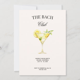 Bach Social Klubb Lemon Cocktail w/QR-koden Inbjudningar