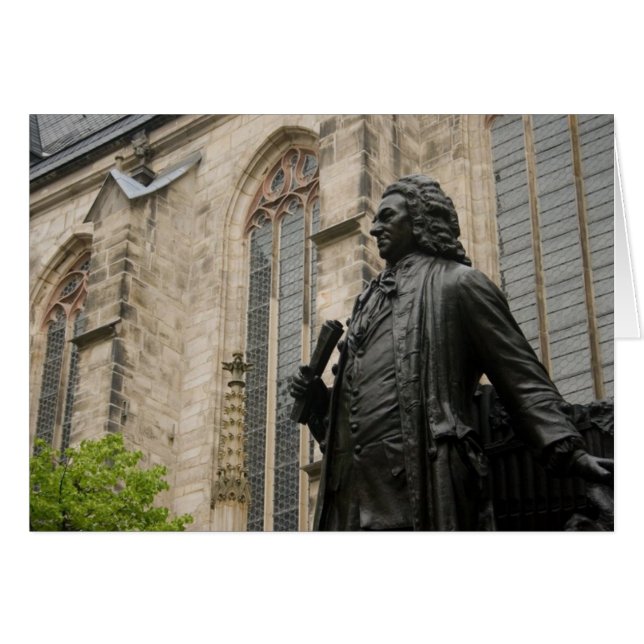 Bach Statue Hälsningskort (Framsidan Horizontal)