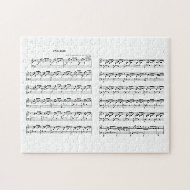 Bach the Well Tempered Clavier Prealudium 1 C-dur Pussel (Horisontell)