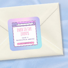 Bach till 2000-talet Y2K Sjungande Möhippa Personl Fyrkantigt Klistermärke