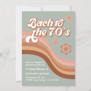 Bach till 70:s Möhippa för Groovy Retro-Daisyn Inbjudningar